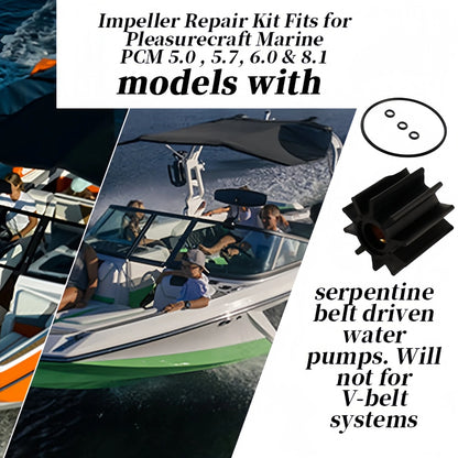 Impeller Repair Kit for Pleasurecraft Marine PCM 5.0, 5.7, 6.0, 8.1 (R061022)