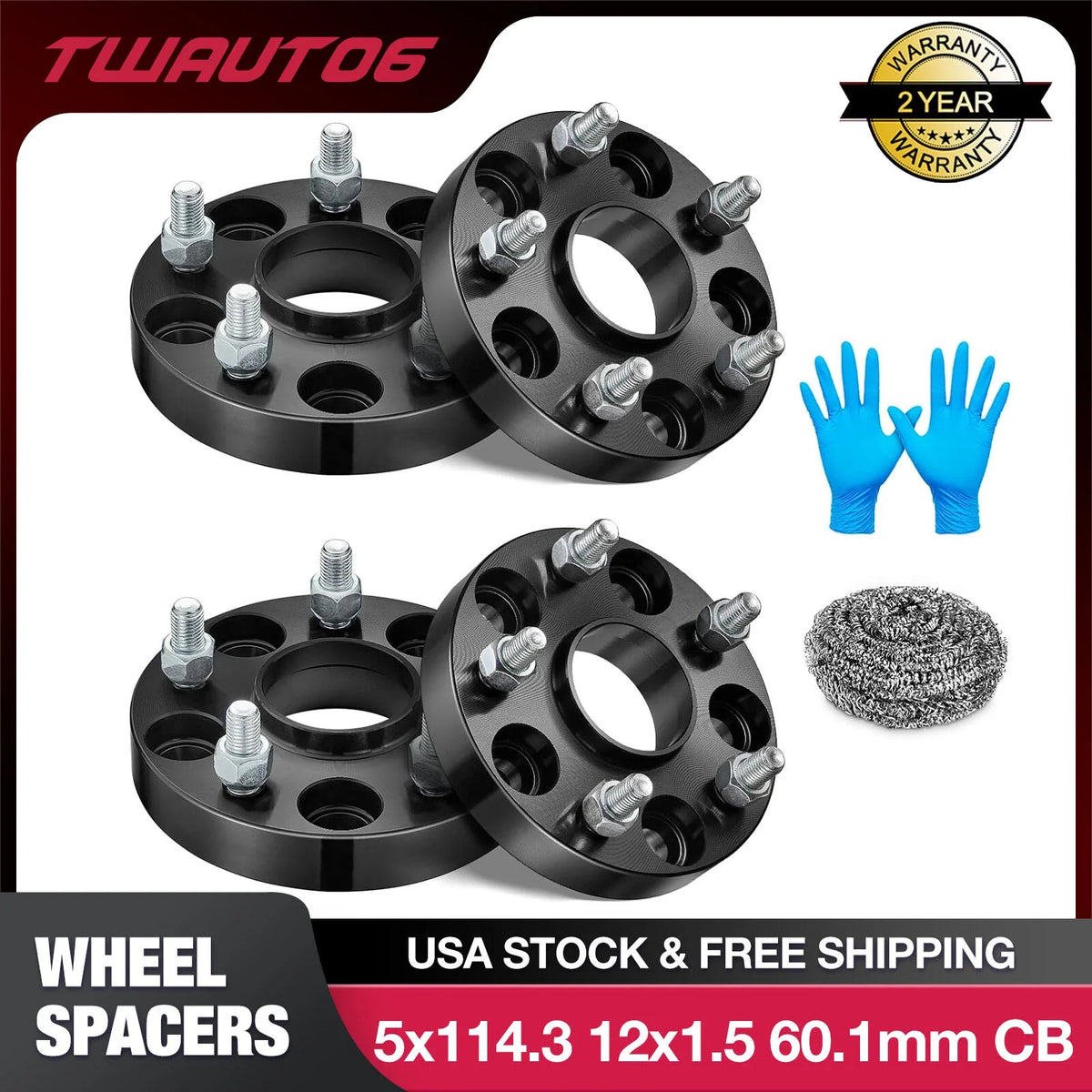 1 Inch 5x4.5 5x114.3 Hubcentric Wheel Spacers for Toyota Camry Lexus ES300 (2002–2006)