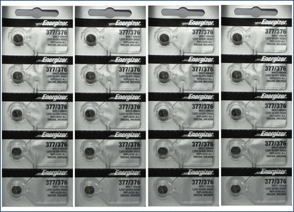 25 Pack Energizer 377 376 Watch Battery SR626SW SR626W Silver Oxide