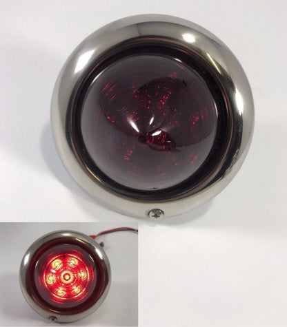 Universal LED Tail Light Stainless Bezel Beehive Glass for Baby Bullet Set 4