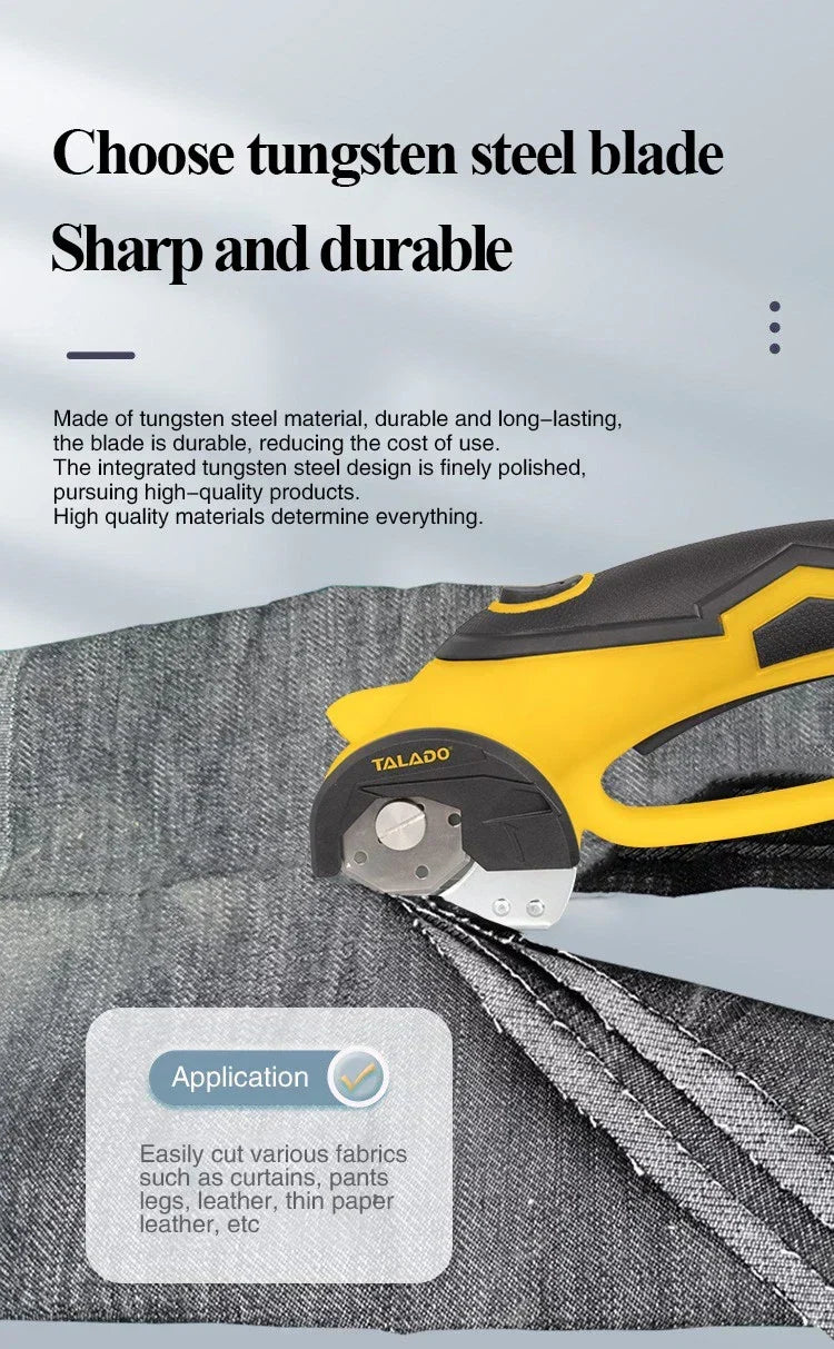 Cordless Electric Scissors Box Cutter Fabric Scissor with Safety Lock LED Light