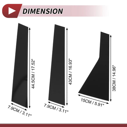 Set of 6 Door Pillar Window Trim for Nissan Rogue (2021–2023) Black