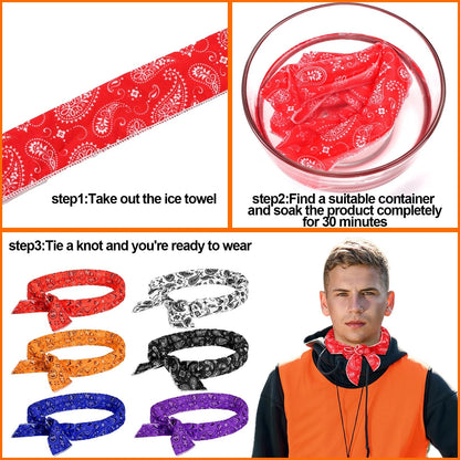 6 Pack Cooling Neck Wraps for Retro Color Models