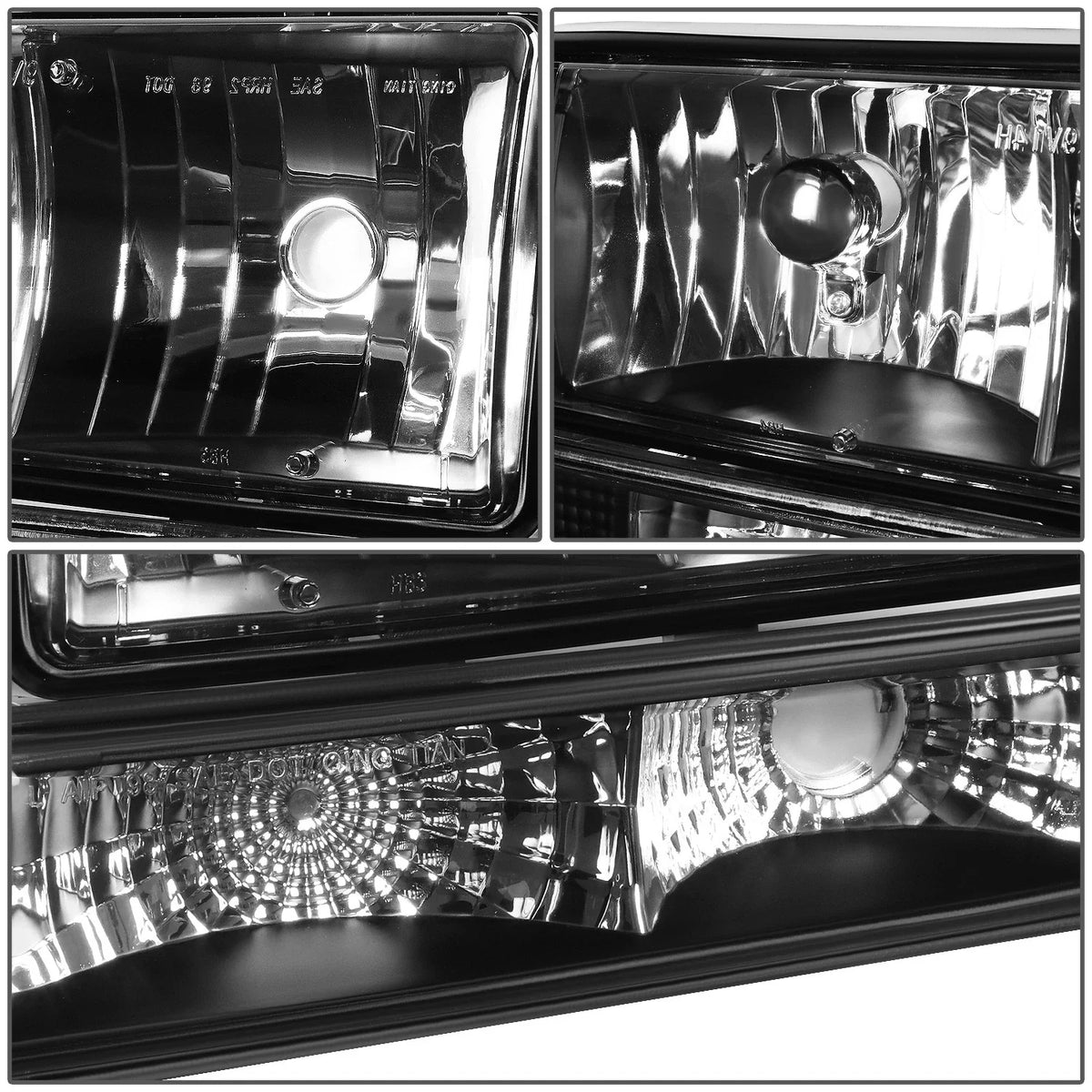 Set of 2 Black/Clear Corner Headlight Signal Bumper Lamps for Chevy Blazer S10 (1998–2004)