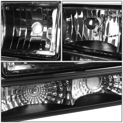 Set of 2 Black/Clear Corner Headlight Signal Bumper Lamps for Chevy Blazer S10 (1998–2004)