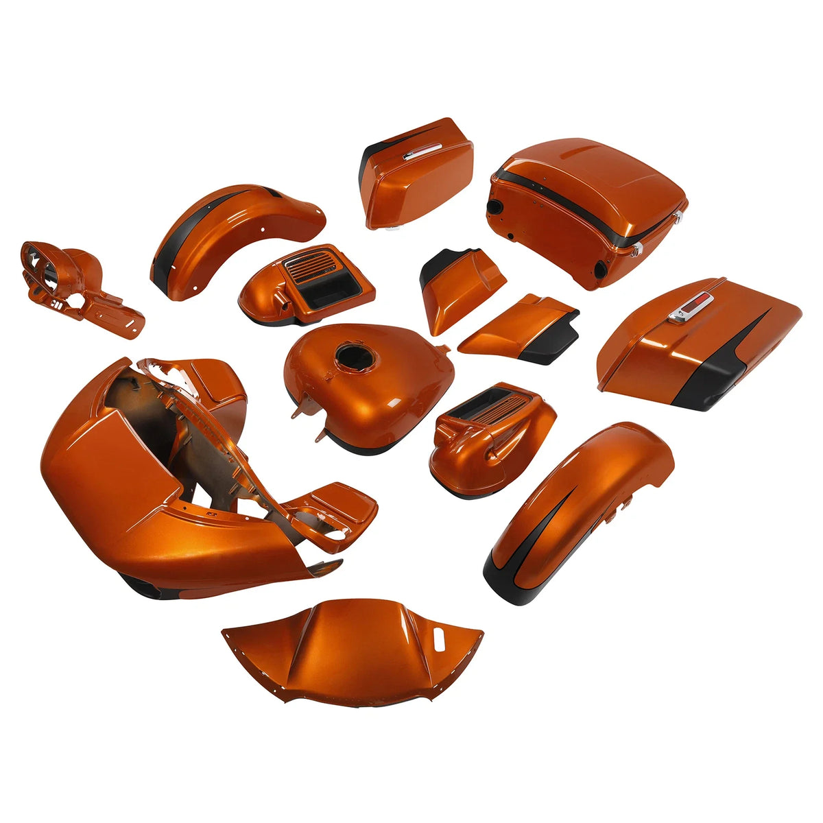 Fairings Body Kit for Harley Road Glide (2015–2024) Scorched Orange/Black Denim
