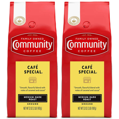 Set of 2 Medium Dark Roast Ground Coffee 32 Ounce Packs
