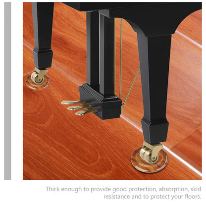 Set of 4 Non-slip Piano Caster Cups for Floor Protection - 4"