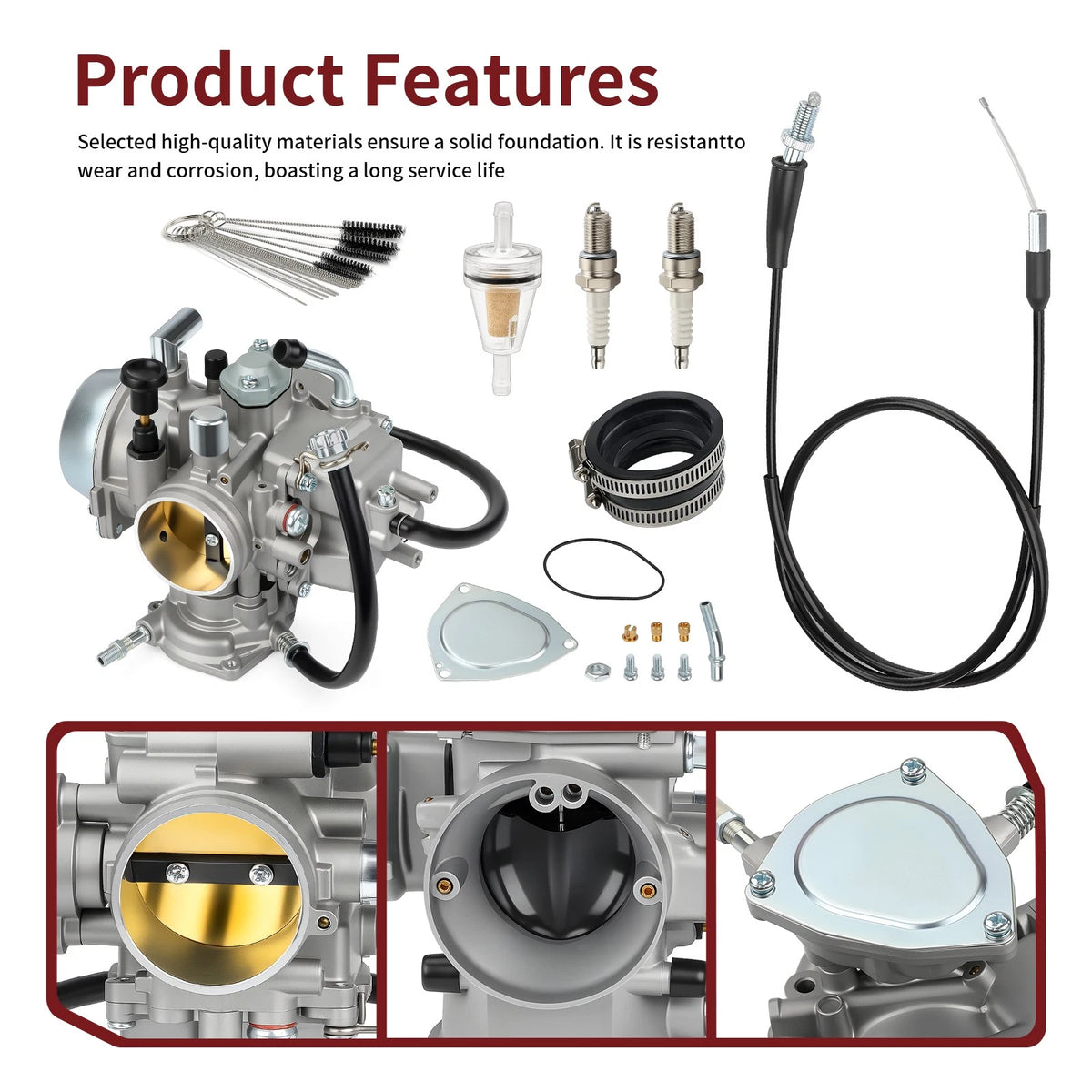 Carburetor with Throttle Cable for Can-Am DS650 (2000–2007) 707200142, 709400048, 711267240