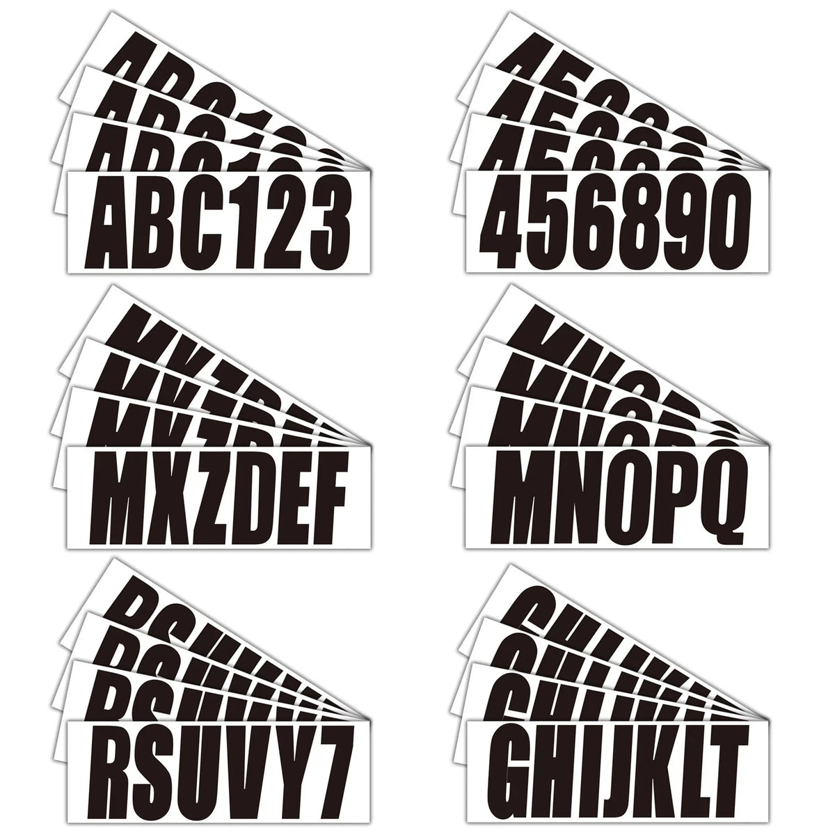 Set of 4 Custom Boat Registration Numbers Decal Stickers A-Z 0-9 3"