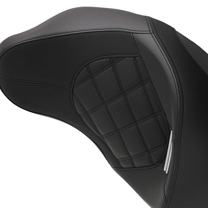 Black PU Seat Driver & Passenger for Harley Touring (2009–2018)