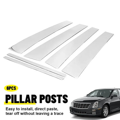 6X Chrome Pillar Posts for Cadillac Deville/DTS (2000–2011) Door Rim Cover Kit EPY