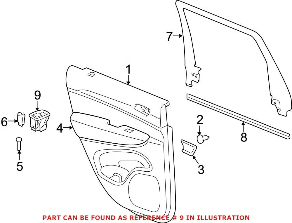 Rear Door Window Switch for Dodge Durango (68085690AC)