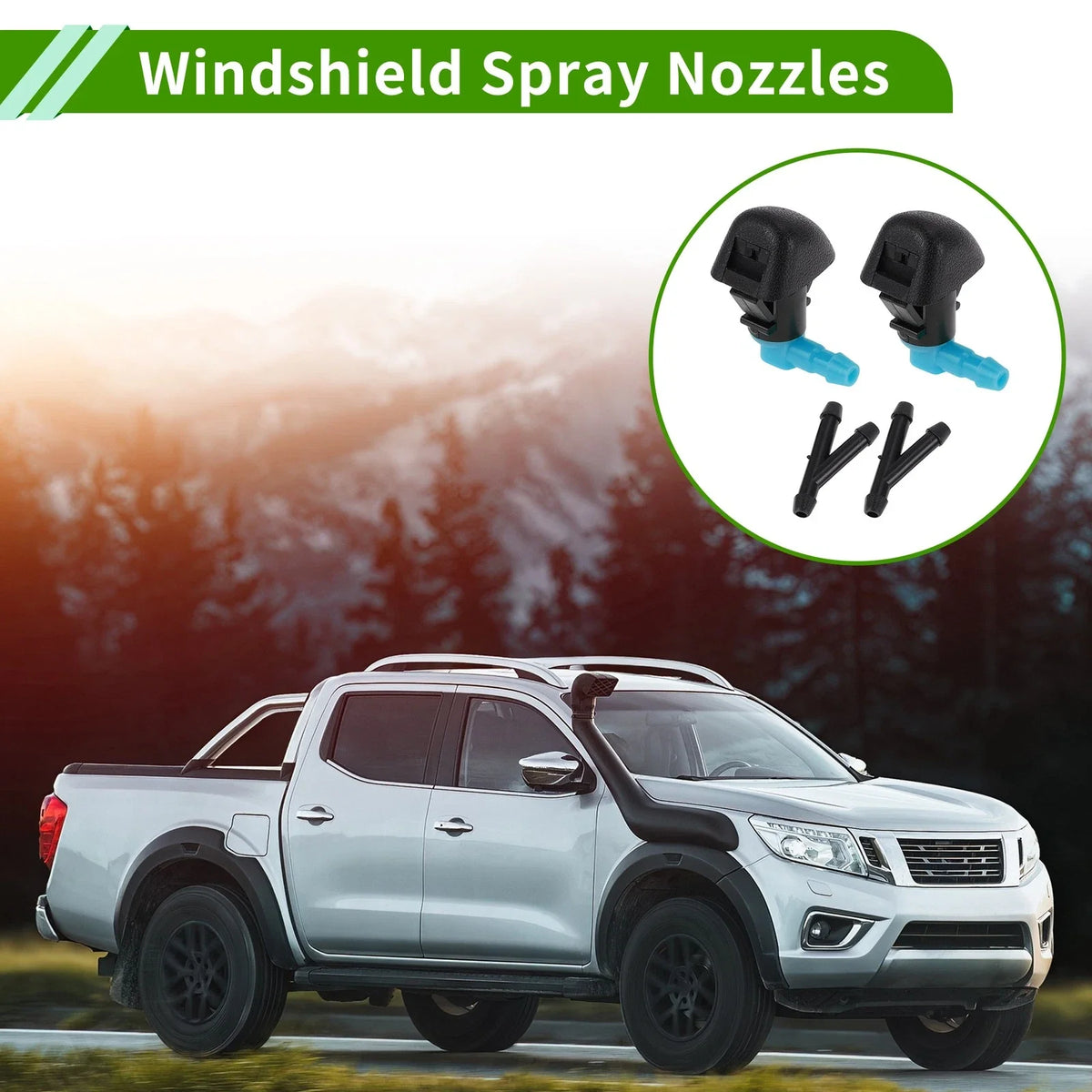Windshield Washer Nozzle Set of 2 with Y Hose Connector for Honda Odyssey 