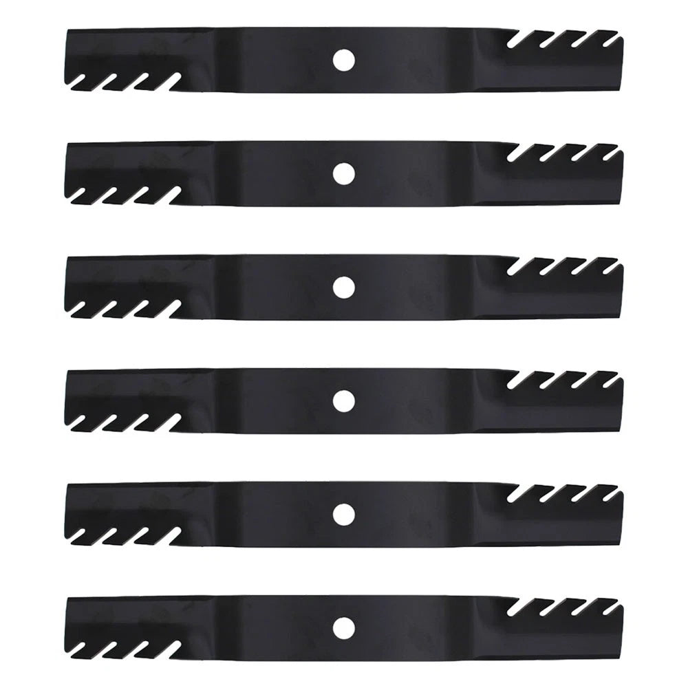 6X Toothed Mulching Lawn Mower Blades for John Deere (Fits M170639)