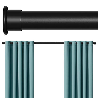 Extra Long Tension Curtain Rod 43-124 Inches Black Heavy Duty
