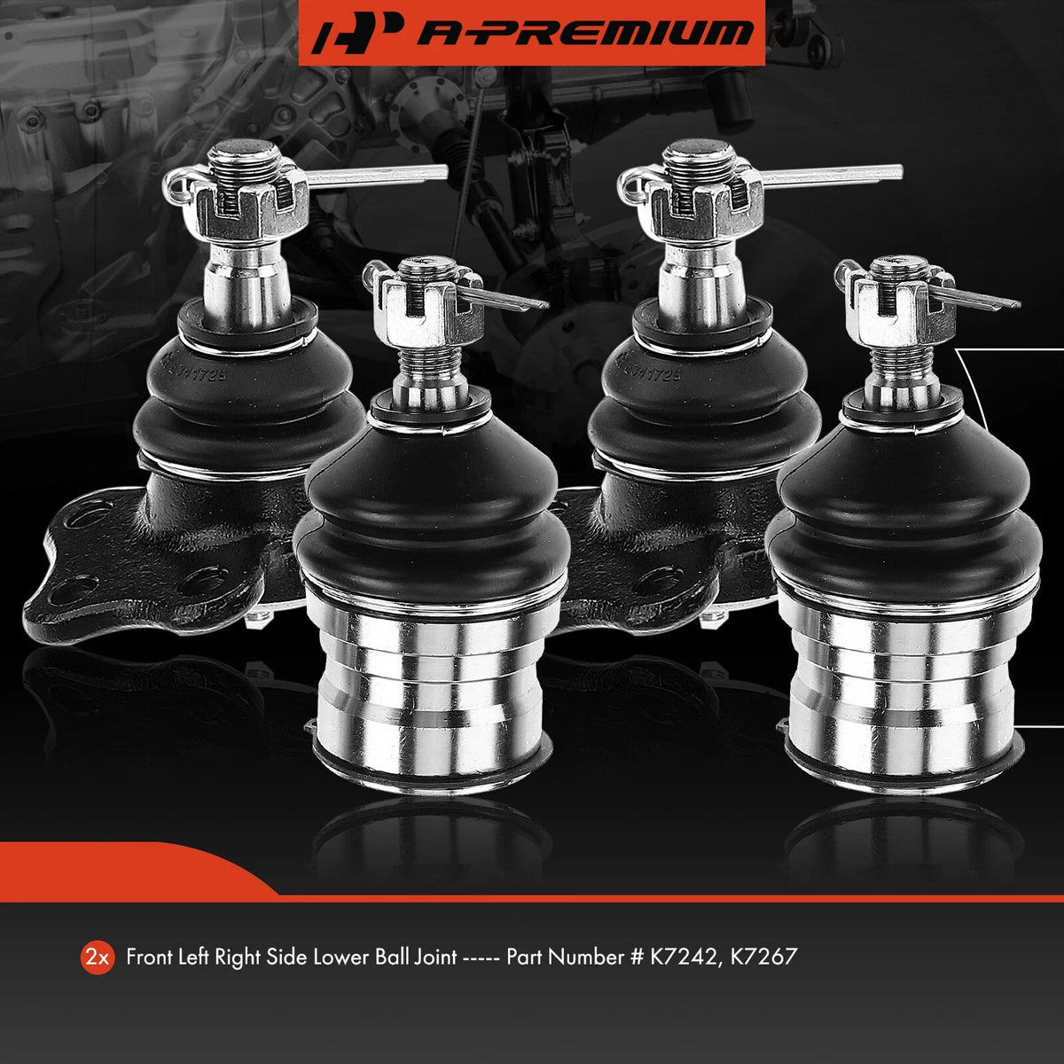 Set of 4 Front Upper & Lower Ball Joints for Dodge Dakota Durango (1997–1999)