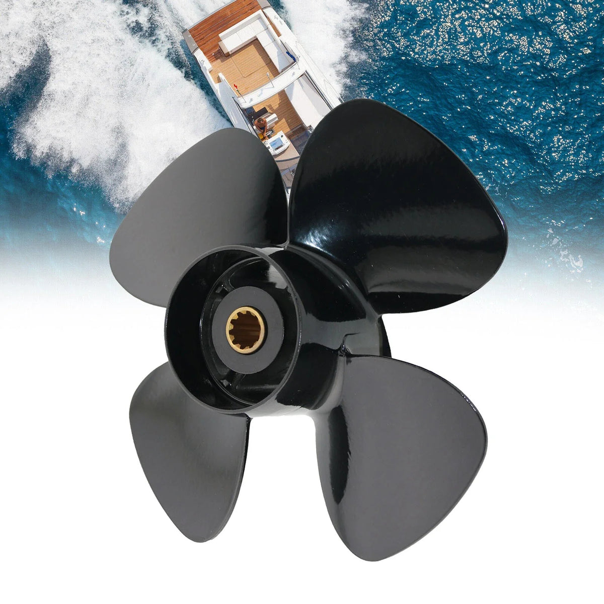 Aluminum 4 Blade High Thrust Propeller 7 Pitch for Suzuki 25-30HP