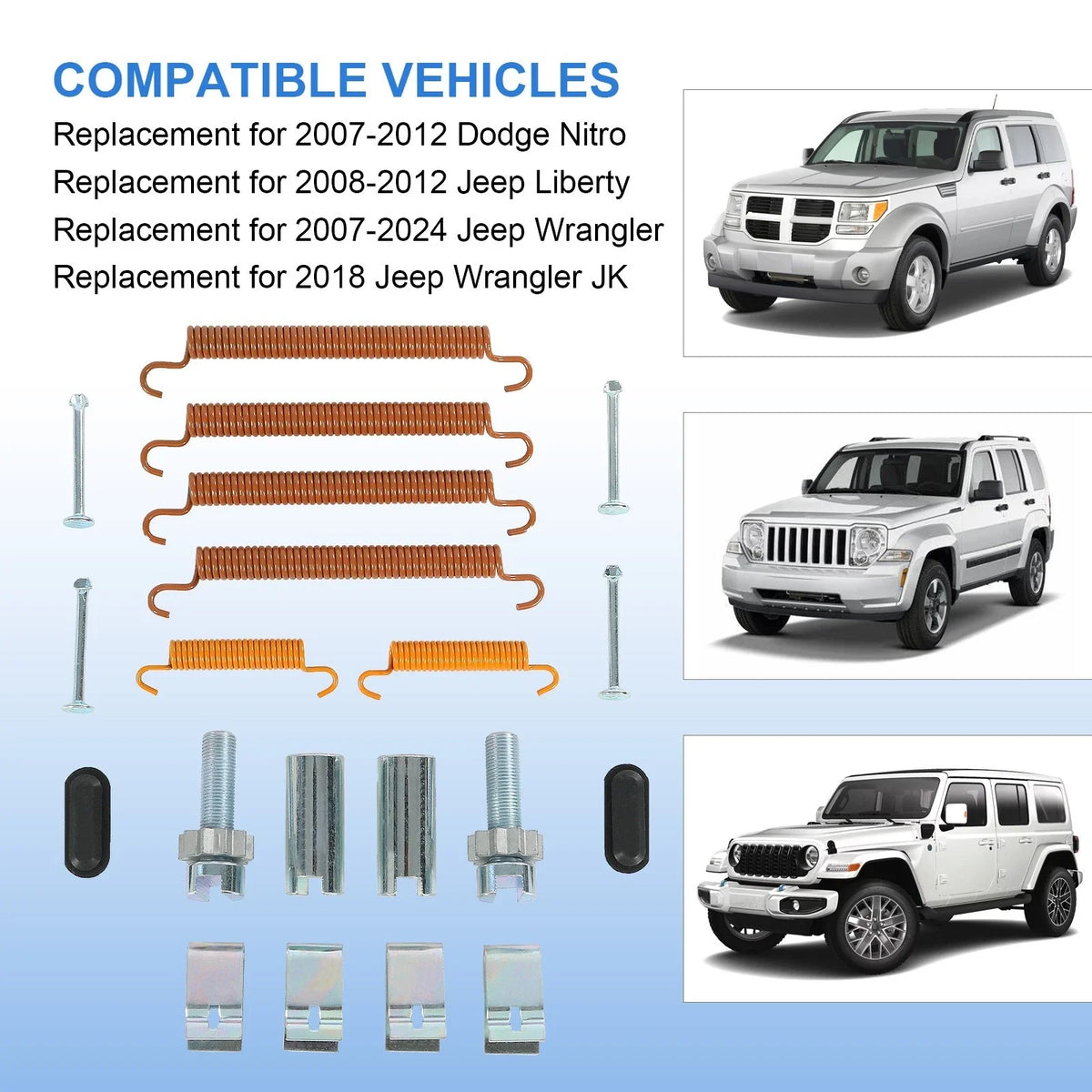 Set of 4 Gold Rear Parking Brake Hardware Kit for Jeep Liberty (2008–2012)