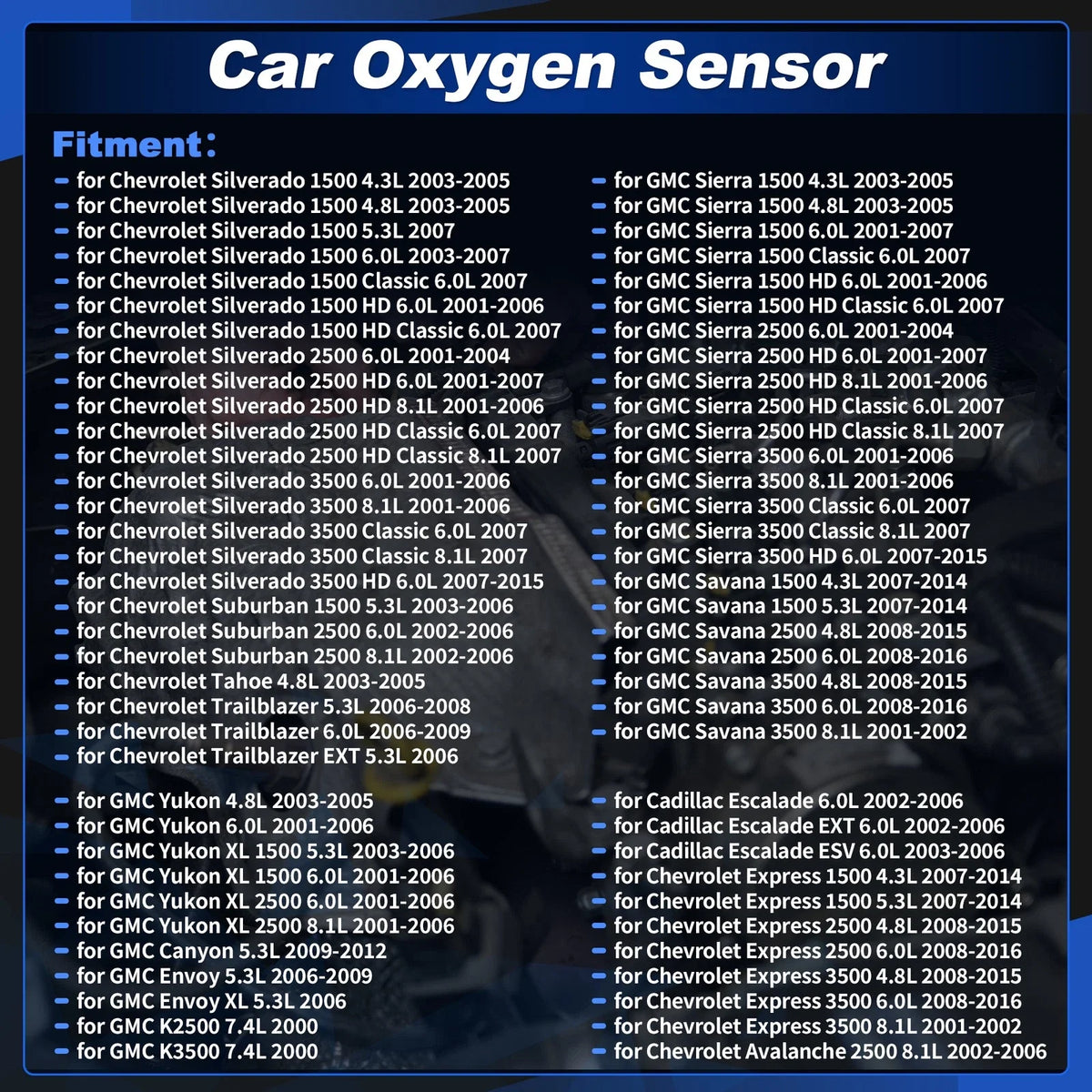 Upstream Oxygen Sensor Set of 2 for Chevrolet Silverado 1500 2500 3500