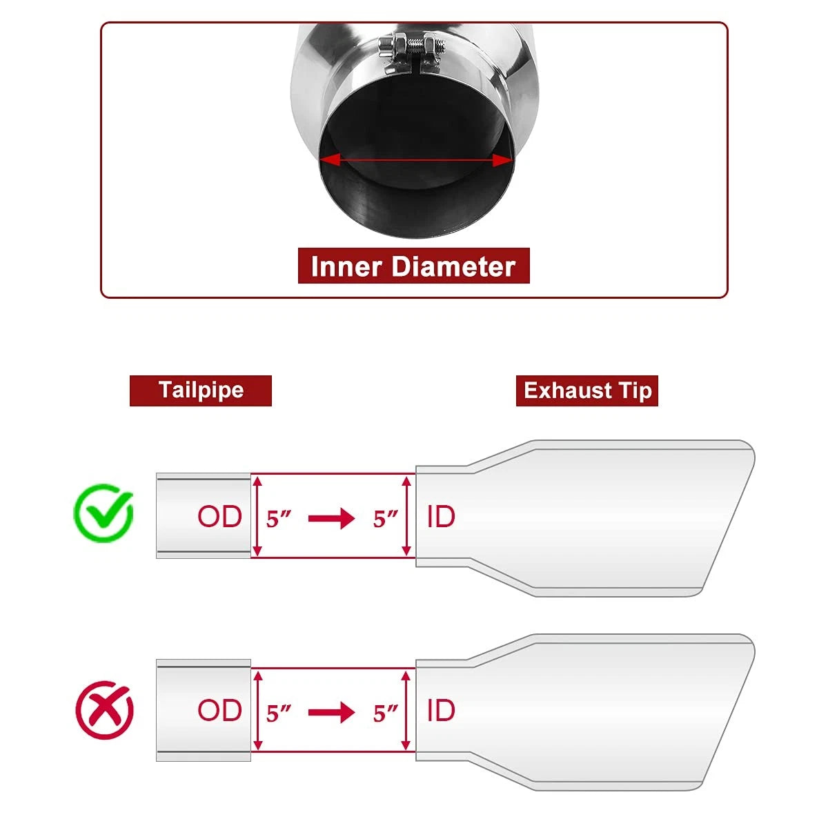 5-Inch to 7-Inch Diesel Exhaust Tip for Trucks and Cars