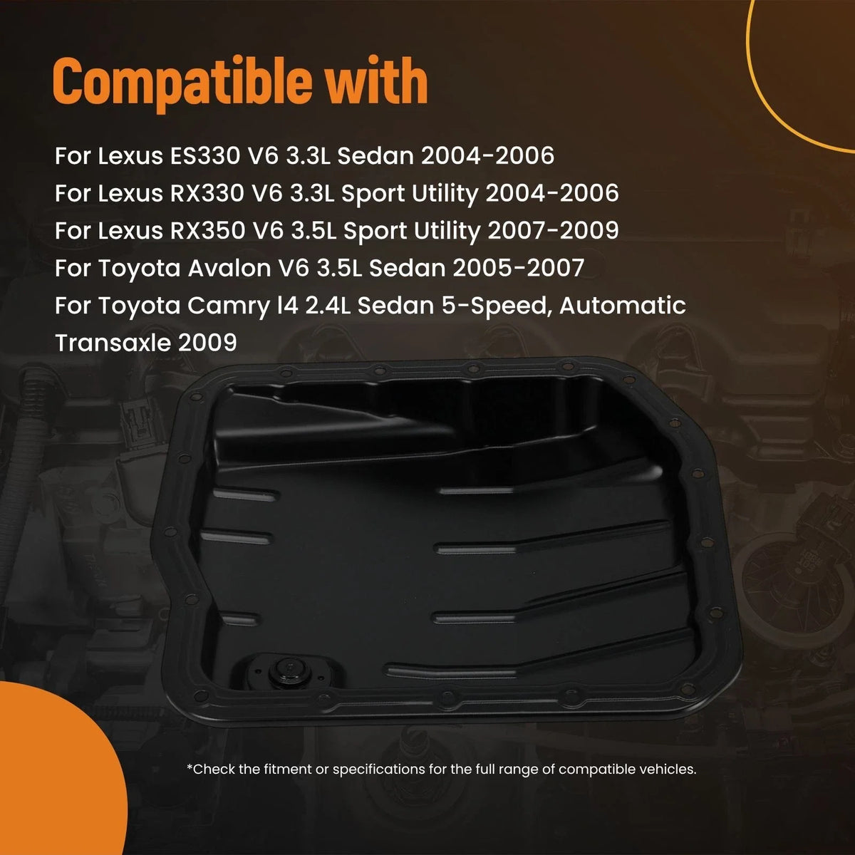 Transmission Oil Pan for Toyota Highlander V6 3.3L 3.5L (2004–2013) 265-836