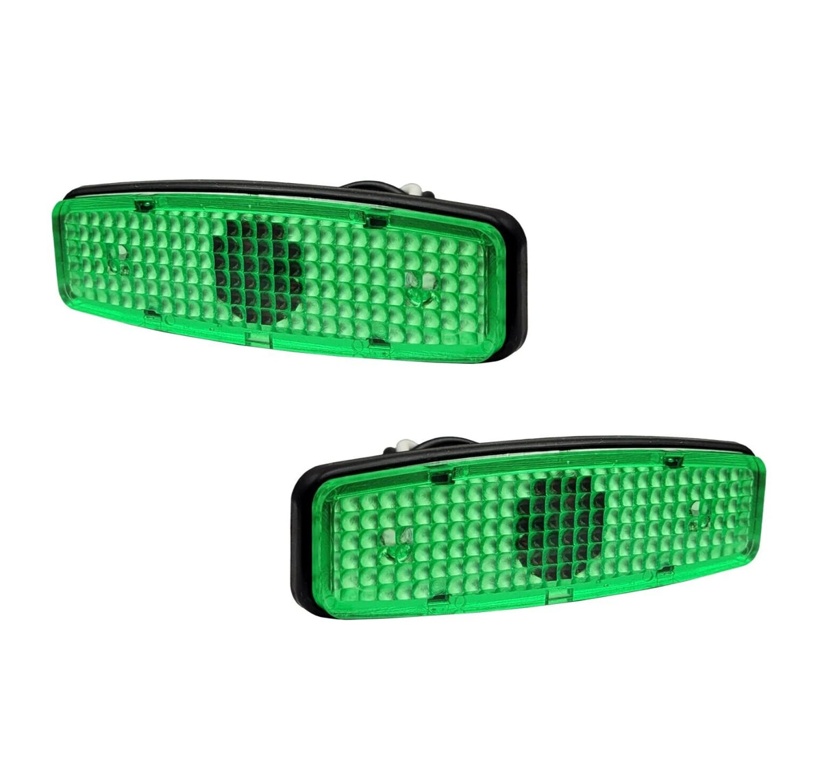 2X Green Rectangle JDM Side Marker Lights for Trailer RV Truck (M19G)
