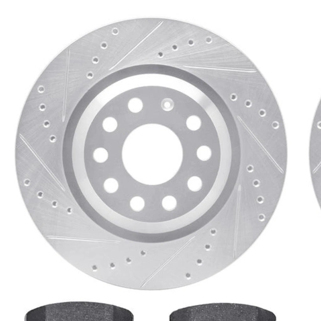 Rotor Set for Volkswagen R32 (2008) ALX-PAU-DF-7612-74035-CLA3 Drilled Slotted