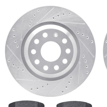 Rotor Set for Volkswagen R32 (2008) ALX-PAU-DF-7612-74035-CLA3 Drilled Slotted