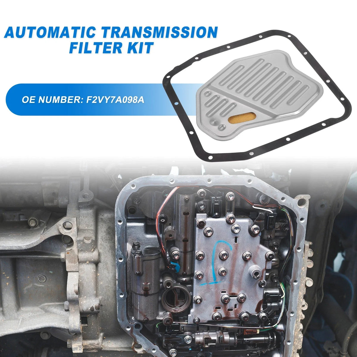 AOD-E/4R70W Transmission Filter Oil Pan Gasket Kit for Ford (No.F2VY7A098A)