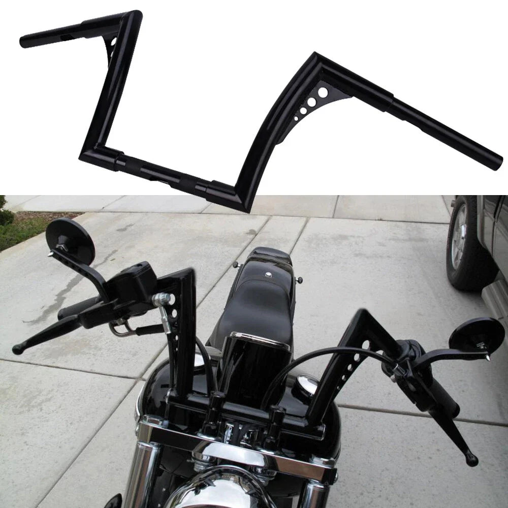 Z-Bar 10" Rise Ape Hanger Handlebar for Harley Sportster Softail Dyna (1 1/4")