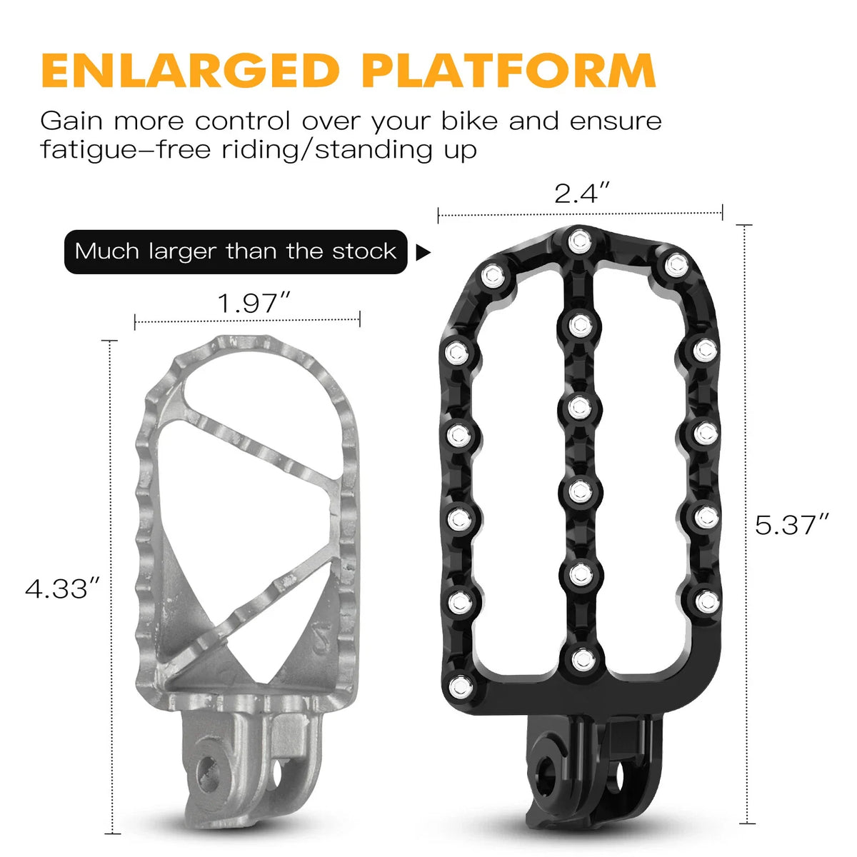 CNC Wide Fat Flat Foot Pegs for KTM 390 Adventure (2020–2024)