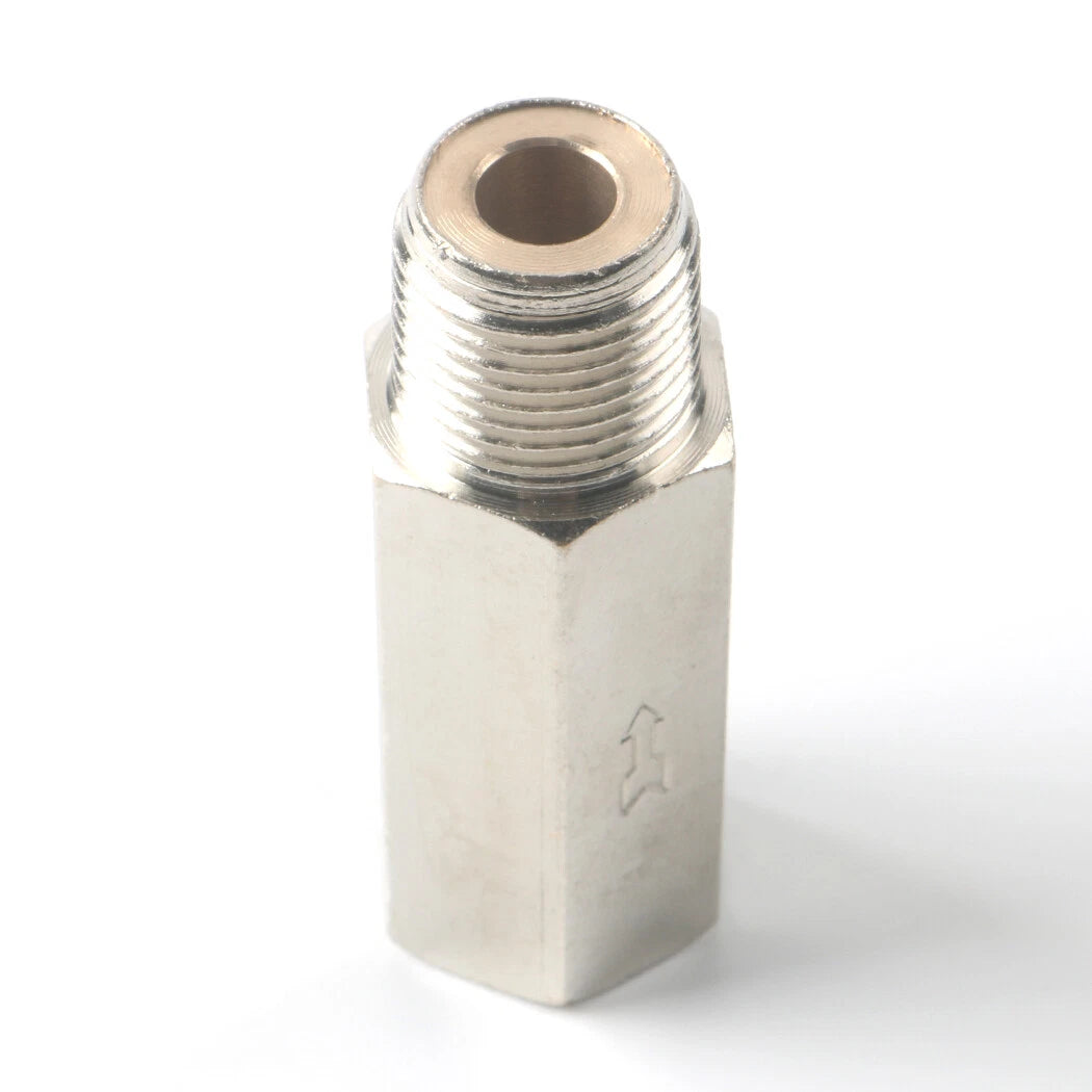 2X 3/8" Female to 3/8" Male NPT Check Valve, Nickel Plated Brass