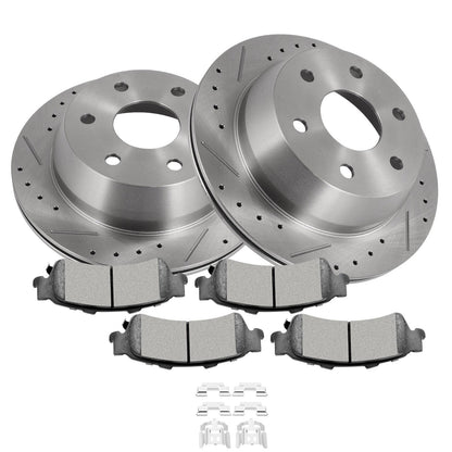 Rear Drilled Brake Rotors & Ceramic Pads for GMC Sierra 1500 (2002–2005)
