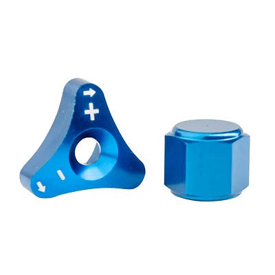 2X Tusk Billet WP Fork Adjuster Knobs Blue for Husqvarna FC 450 (2017–2018)