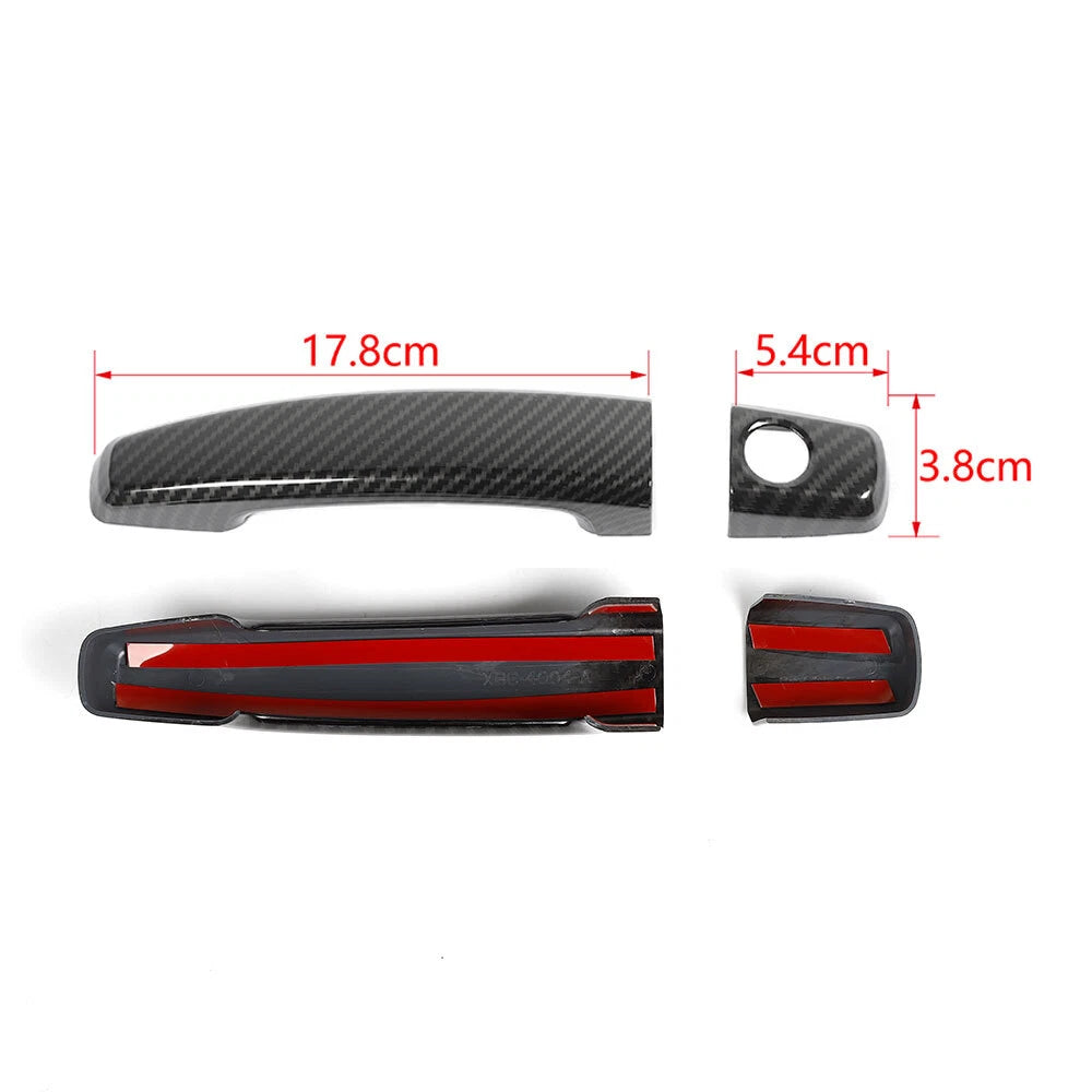 2PC Carbon Fiber Door Handle Cover Trim for Chevrolet Camaro (2010–2015)