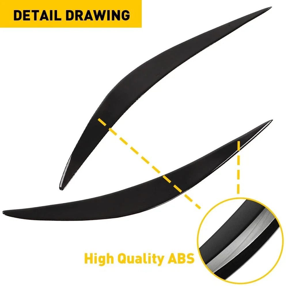 Headlight Eyebrow Eyelid Trim Cover for Infiniti Q50 (2014–2023) - Glossy Black