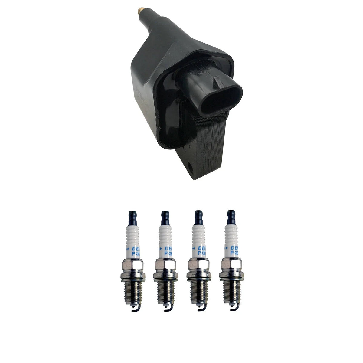 Ignition Coil & Denso Platinum Spark Plugs Kit for Stratus 2.4 L4 (1995–2006)