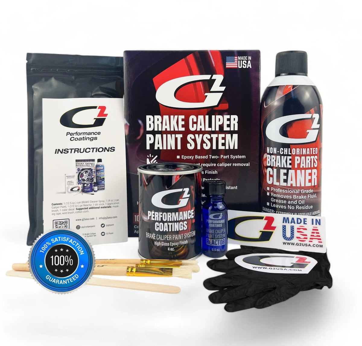 High Temp Brake Caliper Paint Set for Universal Applications (12oz, Red)