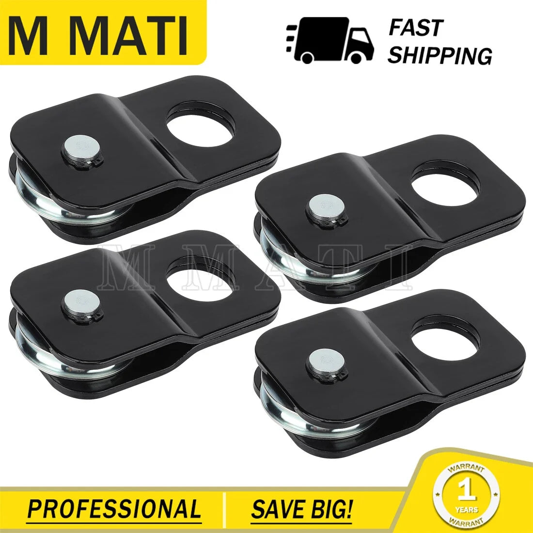 Set of 4 Heavy Duty Snatch Blocks for ATV UTV Winch (8,000 lbs Capacity)