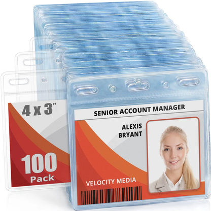 100 Pack Clear Card Protectors for (4x3 Inch)