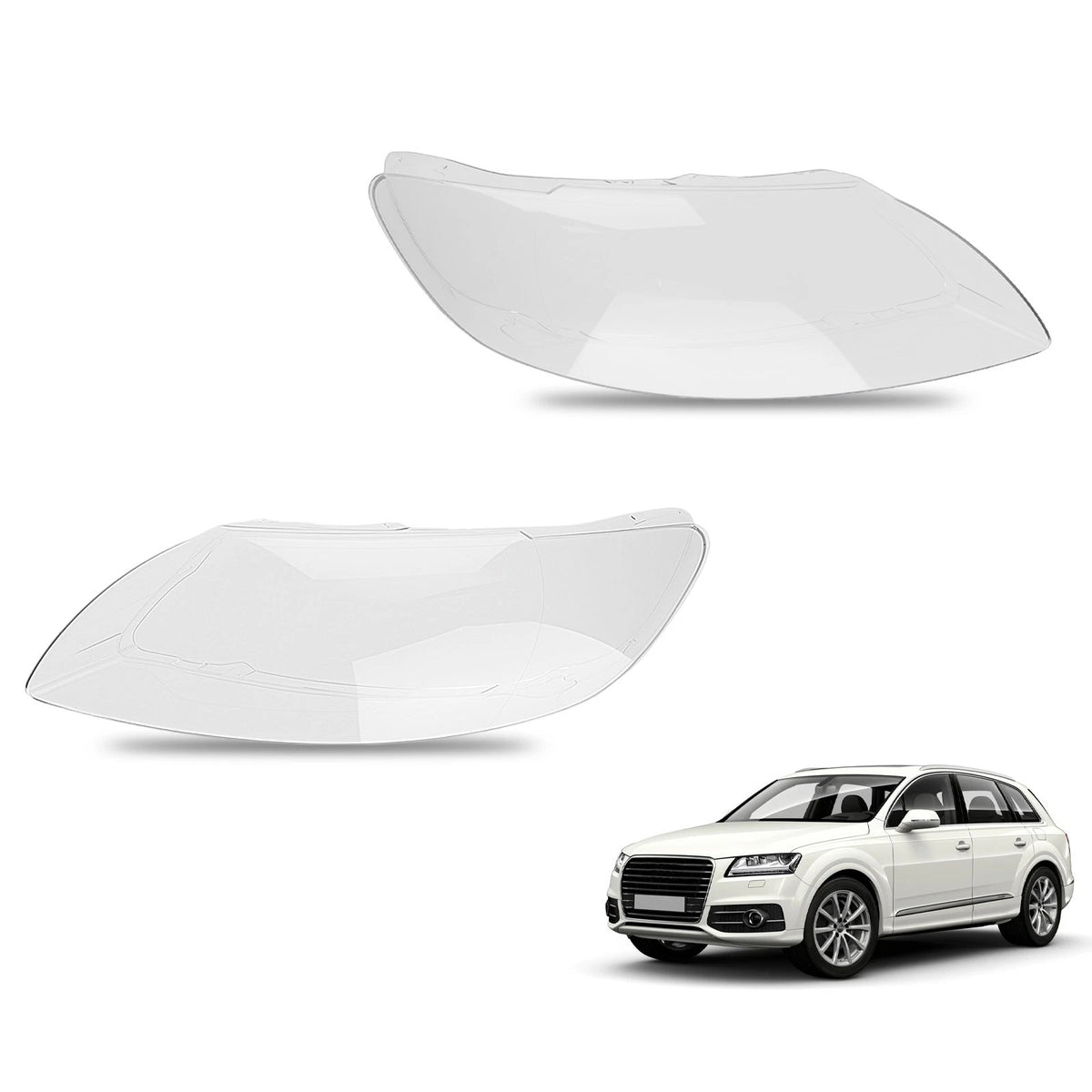 Waterproof Headlight Lens Cover for Audi Q7 (2006–2015) OHC837, 4L0941029, 4L0941030