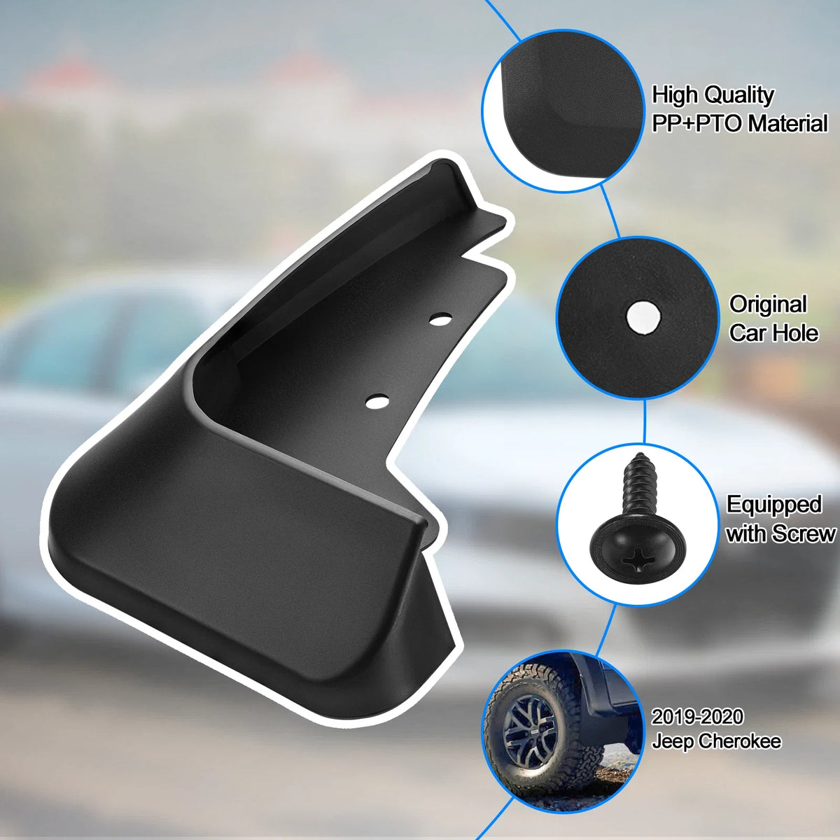 Splash Guards Mud Flaps for Jeep Cherokee 2019–2023 (2.0L 2.4L)