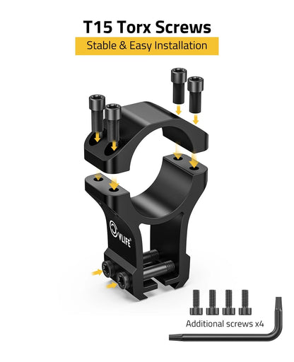 1 Inch Dovetail Scope Rings Mount for 3/8 or 11mm High (Black)