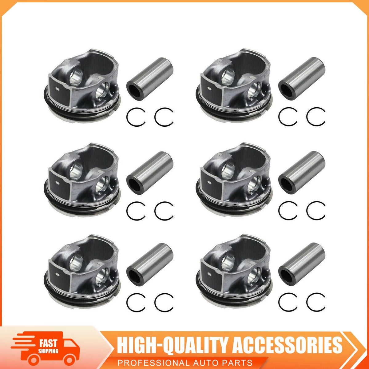 Set of 4 Engine Pistons with Rings for Jaguar F-Pace, XJ, Land Rover Discovery (2012) LR062617