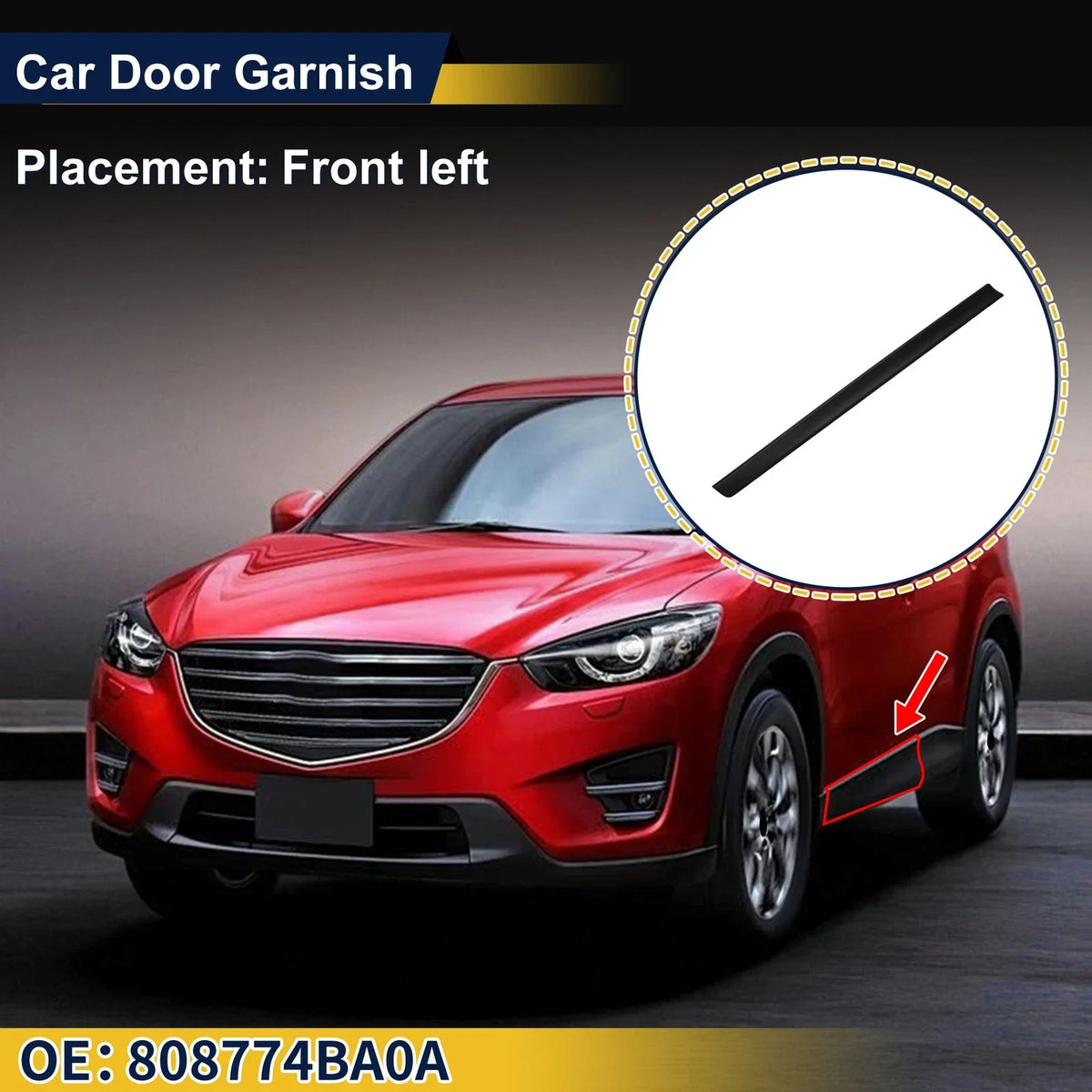 Front Left Door Side Lower Trim No. 808774BA0A for Nissan Rogue (2017–2020)