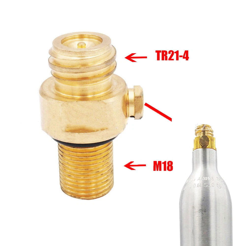 2X M18x1.5/TR21 Valve Adapter for Soda Stream Tank (CO2 Refill)