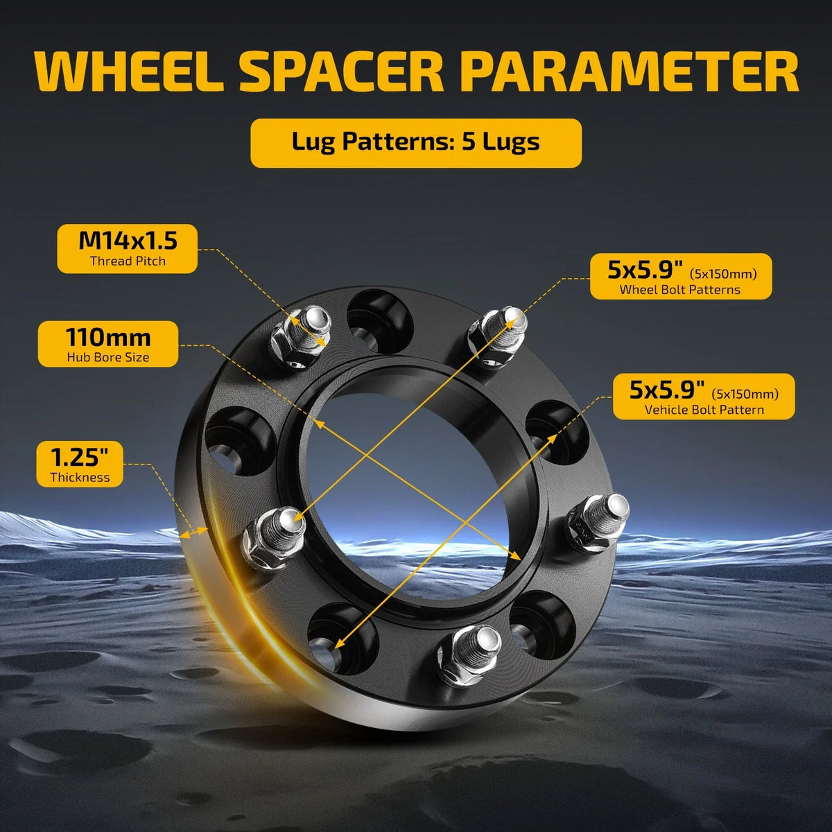 Set of 4 Hubcentric Wheel Spacers 1.25 Inch 5x150 for Lexus LX470 LX570 Tundra