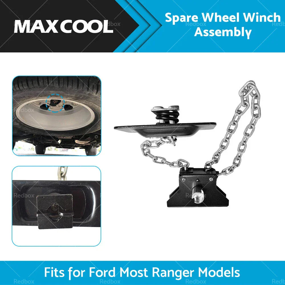 Heavy Duty Spare Wheel Tyre Winch Winder Assembly for Ford Ranger (2012-2023)
