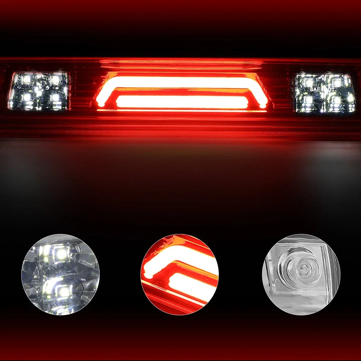 2X LED 3rd Tail Brake Light for Colorado/Canyon (2015–2018) Chrome